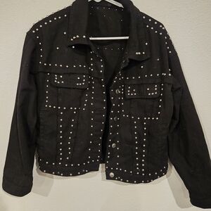 Studded Black Denim Jacket